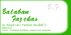 balaban fazekas business card